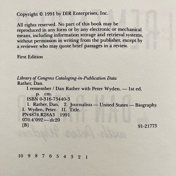I Remember - Dan Rather Biography Book - Picture 7 of 7